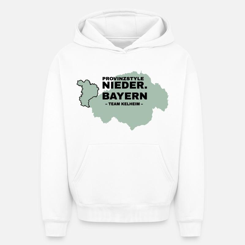 Basse-Bavière | KELHEIM - Sweat à capuche unisexe oversize épais SPREAD - blanc