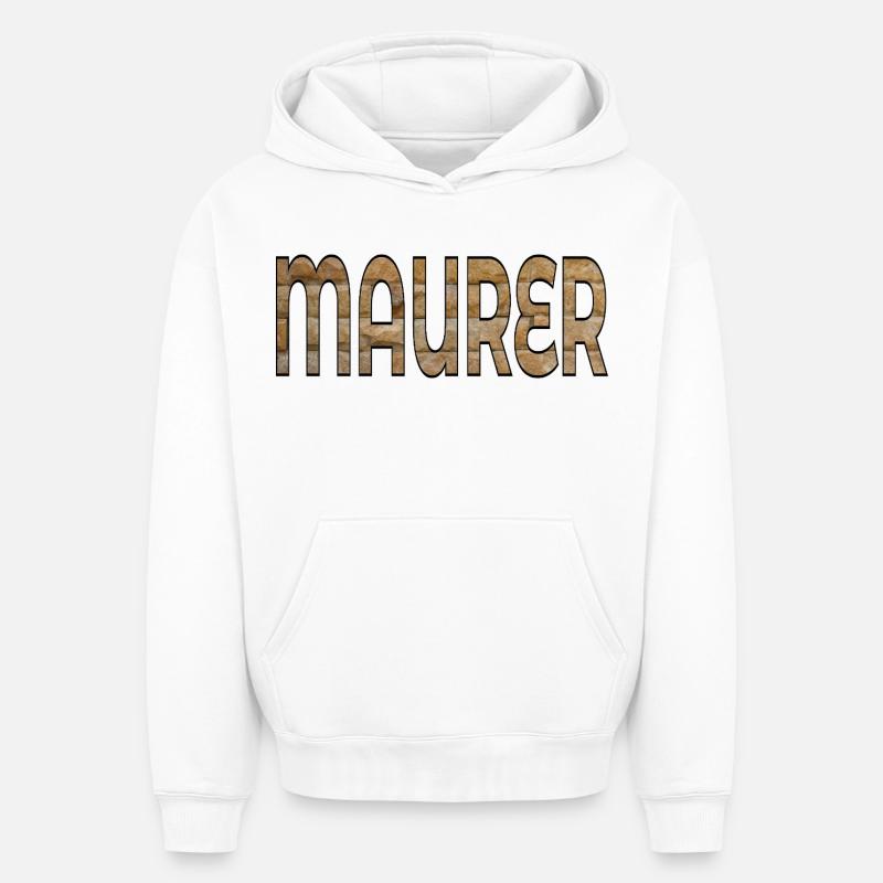 BRIQUES DE CONSTRUCTION DE MAÇONS - Sweat à capuche unisexe oversize épais SPREAD - blanc