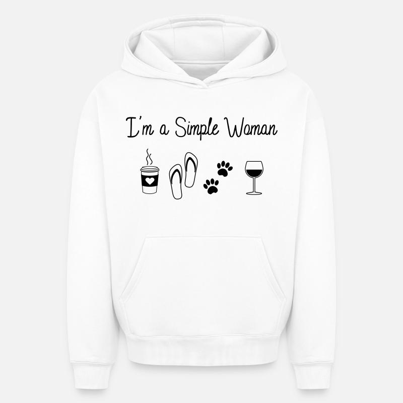 Femme simple - Sweat à capuche unisexe oversize épais SPREAD - blanc