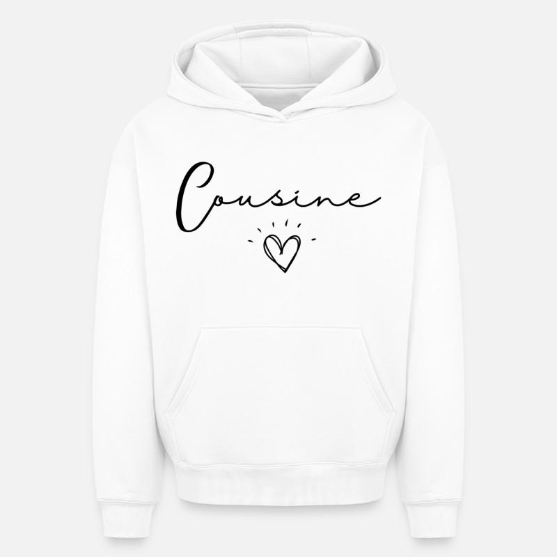 cousine - Sweat à capuche unisexe oversize épais SPREAD - blanc