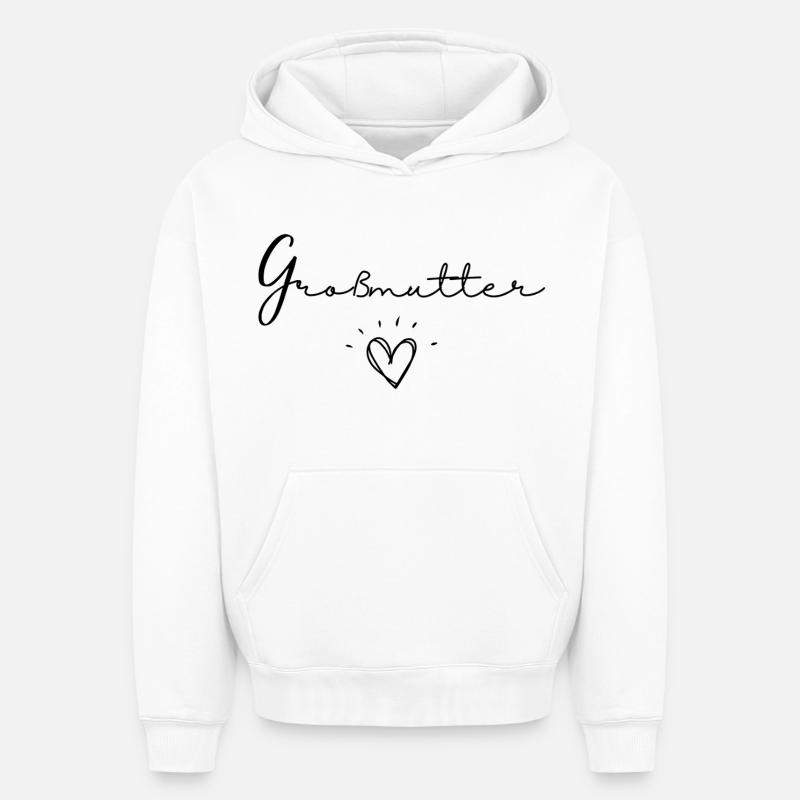 Großmutter - Sweat à capuche unisexe oversize épais SPREAD - blanc