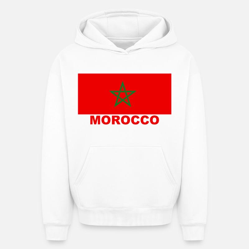 Maillot du Maroc - Sweat à capuche unisexe oversize épais SPREAD - blanc