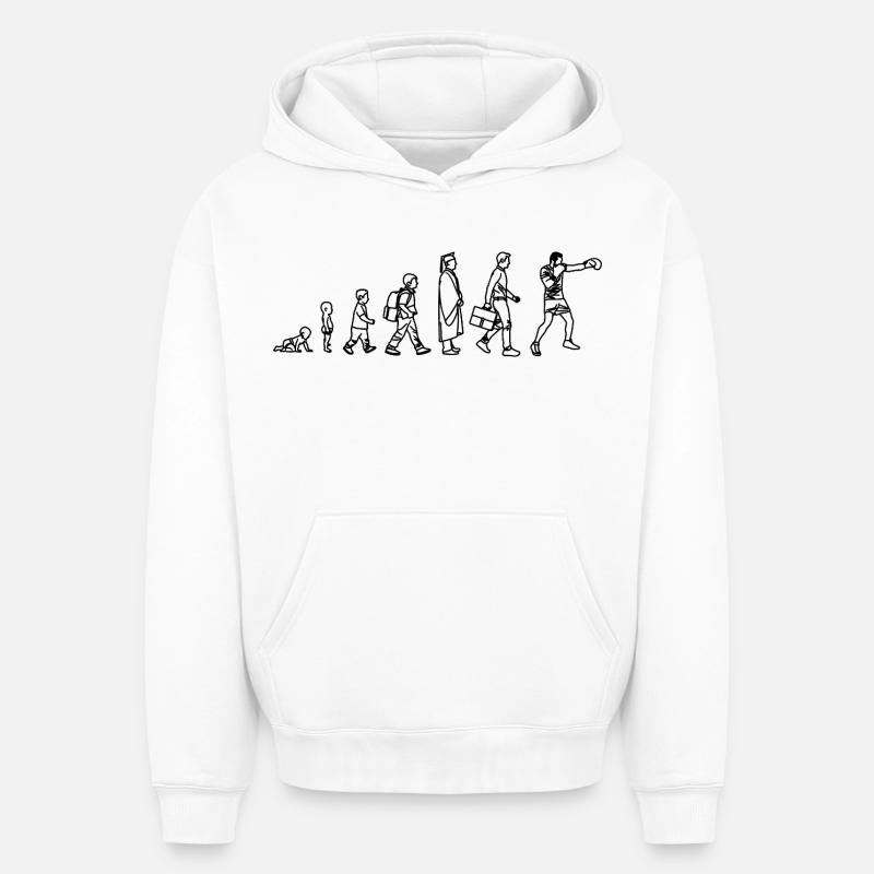 Boxen Evolution - Oversized Heavyweight Unisex Hoodie - Weiß
