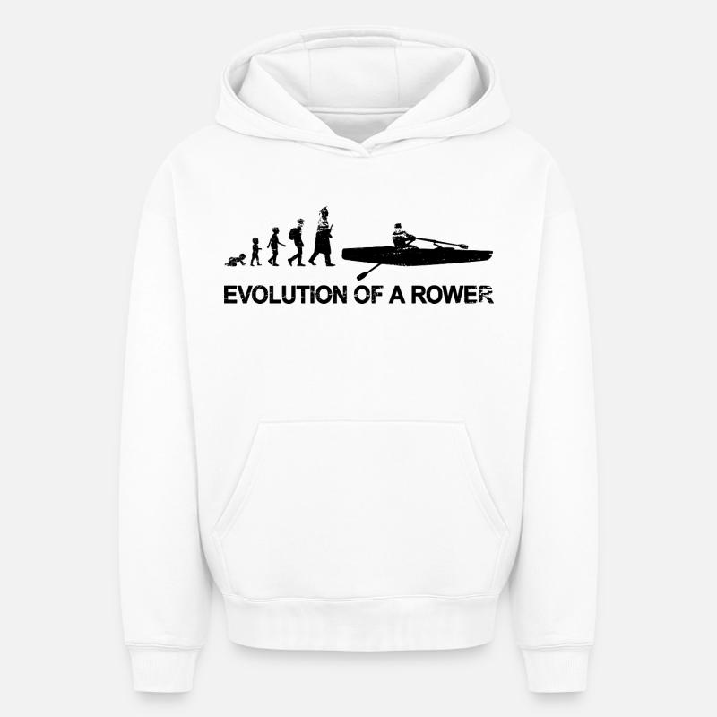 Rower Evolution - Oversized Heavyweight Unisex Hoodie - white