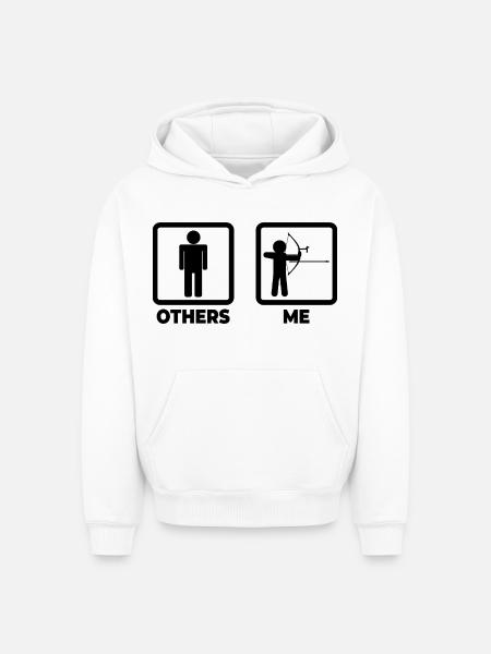 Funny archer - Oversized Heavyweight Unisex Hoodie - white