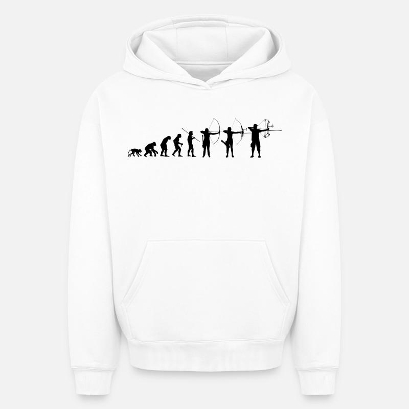 ArcheryKind_2026_Bk - Sweat à capuche unisexe oversize épais SPREAD - blanc