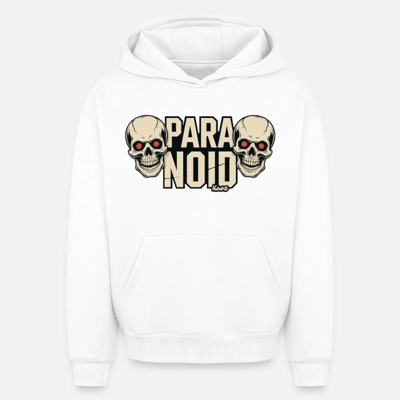 Duo Crâne Paranoïaque - Sweat à capuche unisexe oversize épais SPREAD - blanc