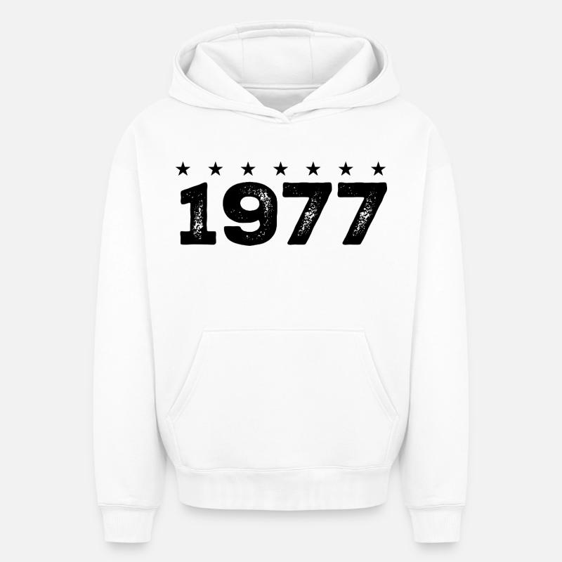 Made in 1977  - Sweat à capuche unisexe oversize épais SPREAD - blanc