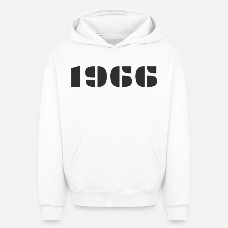 1966 - Sweat à capuche unisexe oversize épais SPREAD - blanc
