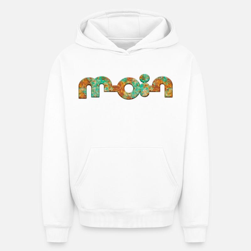 Bonjour - Sweat à capuche unisexe oversize épais SPREAD - blanc
