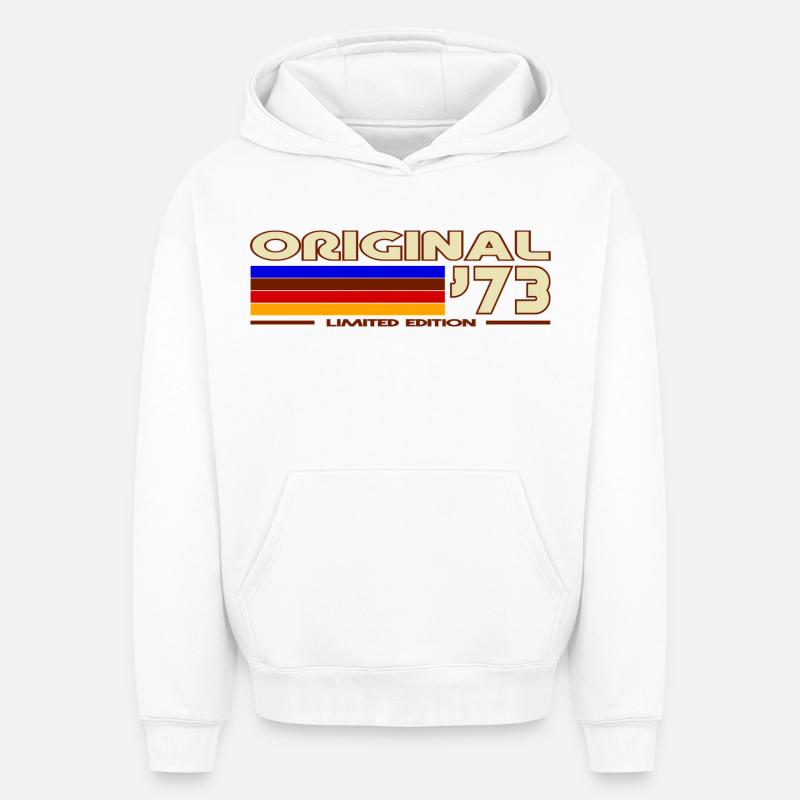 1973 - Sweat à capuche unisexe oversize épais SPREAD - blanc