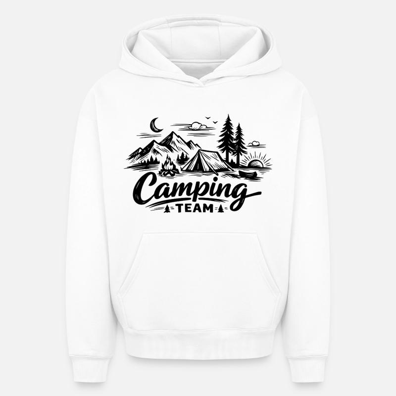 Tente d’équipe de camping - Sweat à capuche unisexe oversize épais SPREAD - blanc