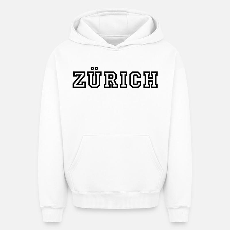 Zurich - Sweat à capuche unisexe oversize épais SPREAD - blanc