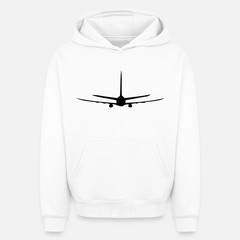 Avion - Sweat à capuche unisexe oversize épais SPREAD - blanc