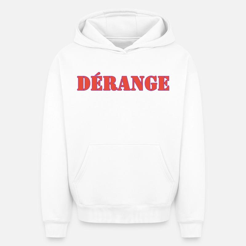 DÉRANGE - Sweat à capuche unisexe oversize épais SPREAD - blanc