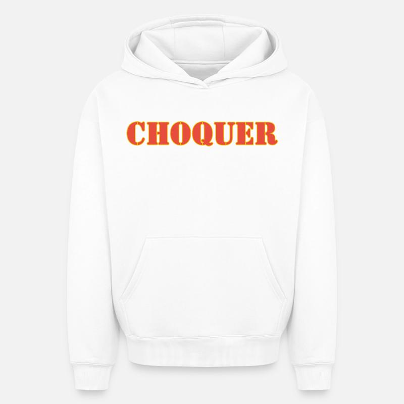 CHOQUER - Sweat à capuche unisexe oversize épais SPREAD - blanc