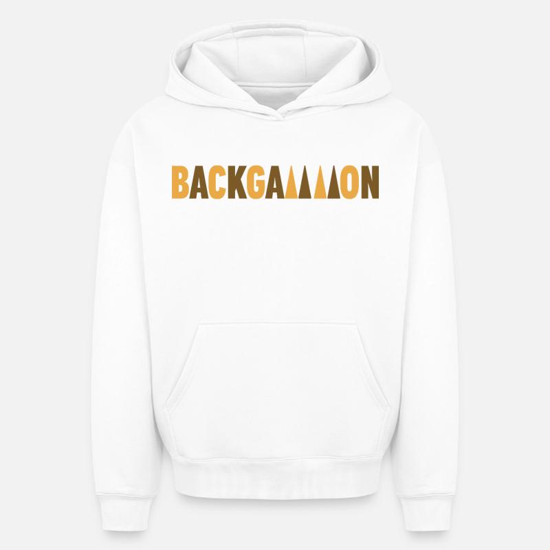 backgammon - Sweat à capuche unisexe oversize épais SPREAD - blanc