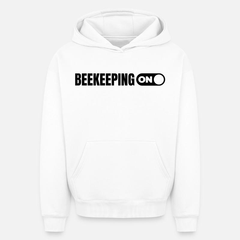 Apiculture - Sweat à capuche unisexe oversize épais SPREAD - blanc