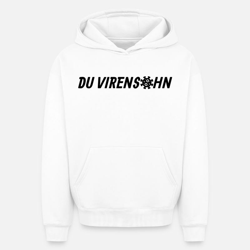 Fils d’un virus - Sweat à capuche unisexe oversize épais SPREAD - blanc