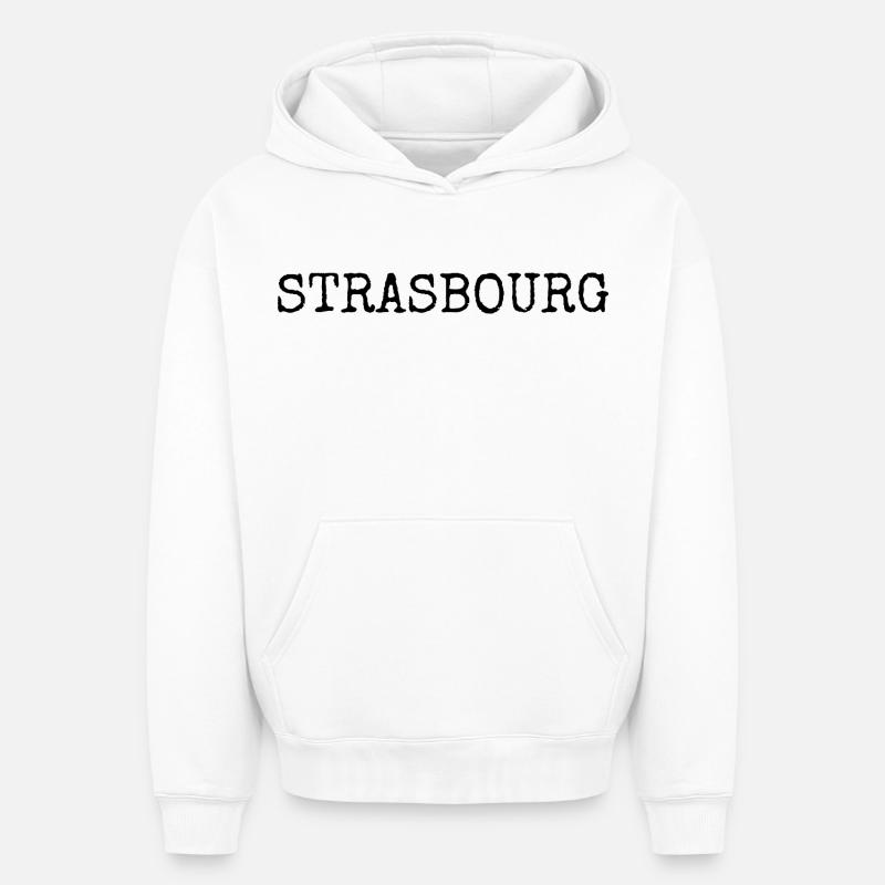 Strasbourg - Sweat à capuche unisexe oversize épais SPREAD - blanc