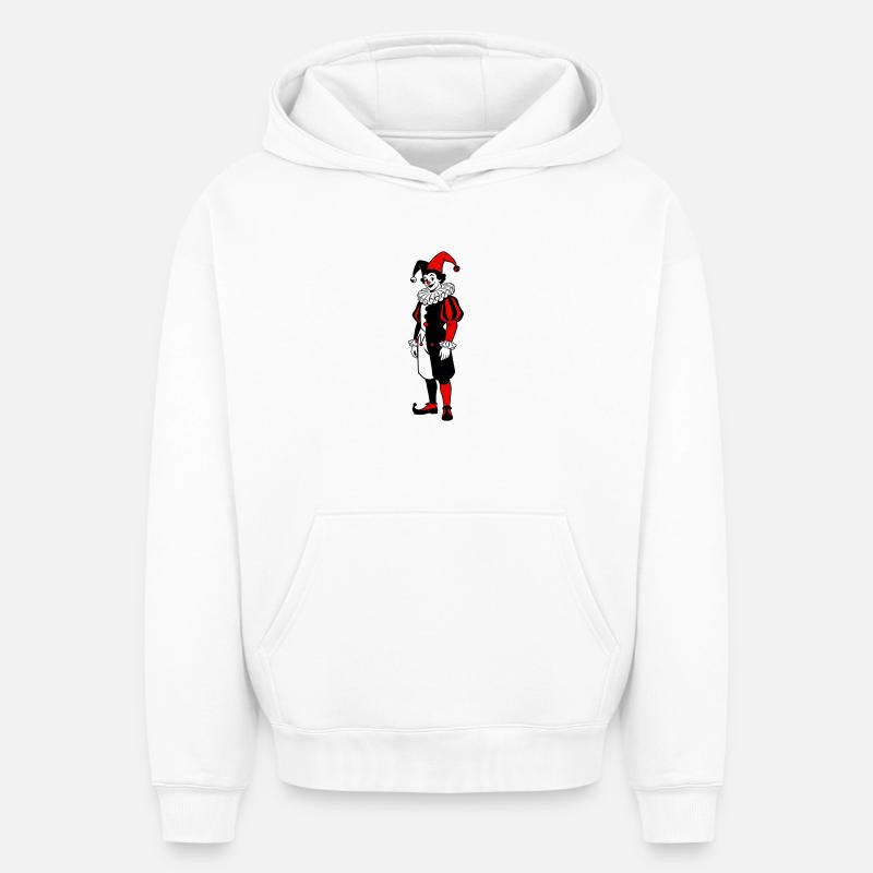 Joker Médiévale - Sweat à capuche unisexe oversize épais SPREAD - blanc
