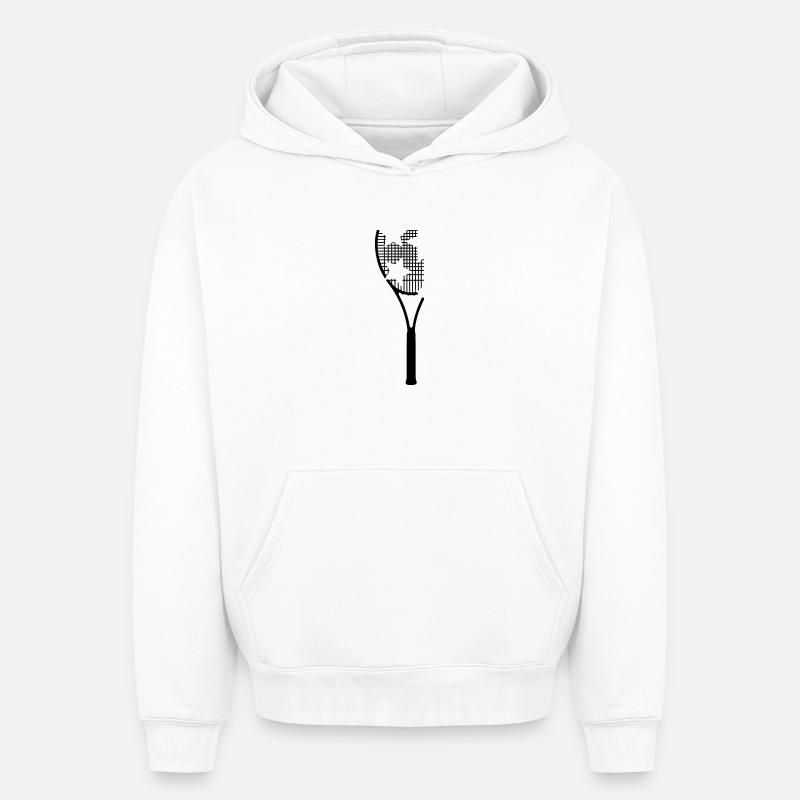 Raquette - Sweat à capuche unisexe oversize épais SPREAD - blanc