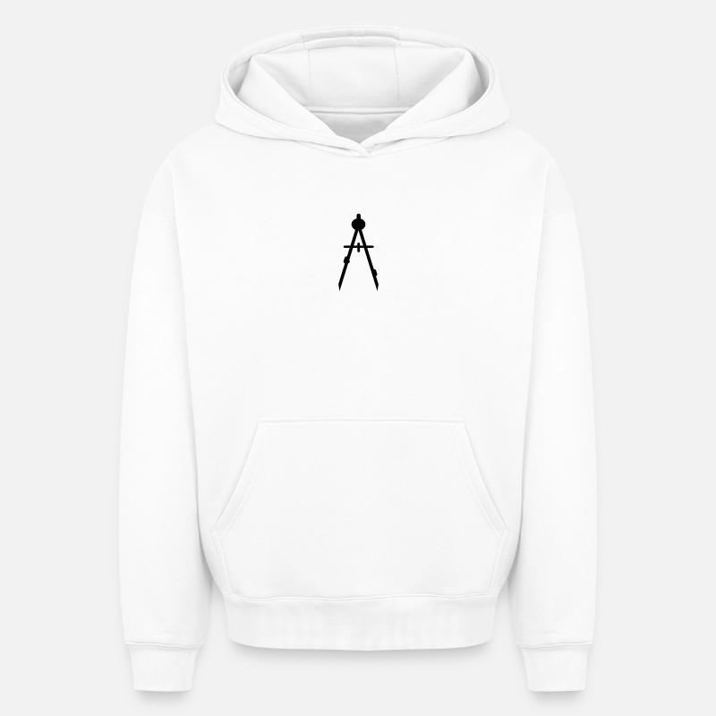 Cercles - Sweat à capuche unisexe oversize épais SPREAD - blanc