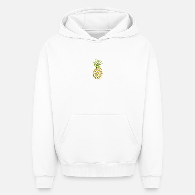 Ananas - Sweat à capuche unisexe oversize épais SPREAD - blanc