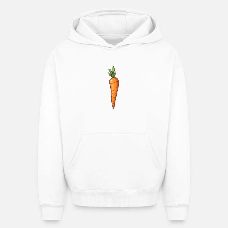 Carotte - Sweat à capuche unisexe oversize épais SPREAD - blanc