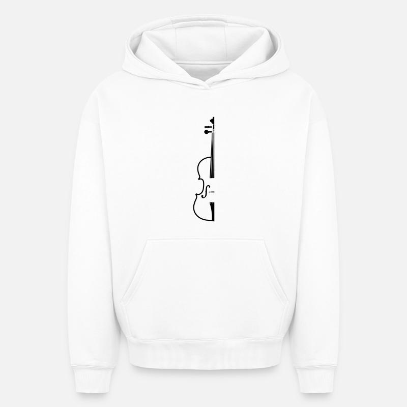 violon - Sweat à capuche unisexe oversize épais SPREAD - blanc
