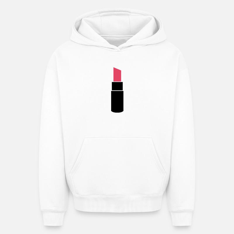Rouge à lèvres - Sweat à capuche unisexe oversize épais SPREAD - blanc