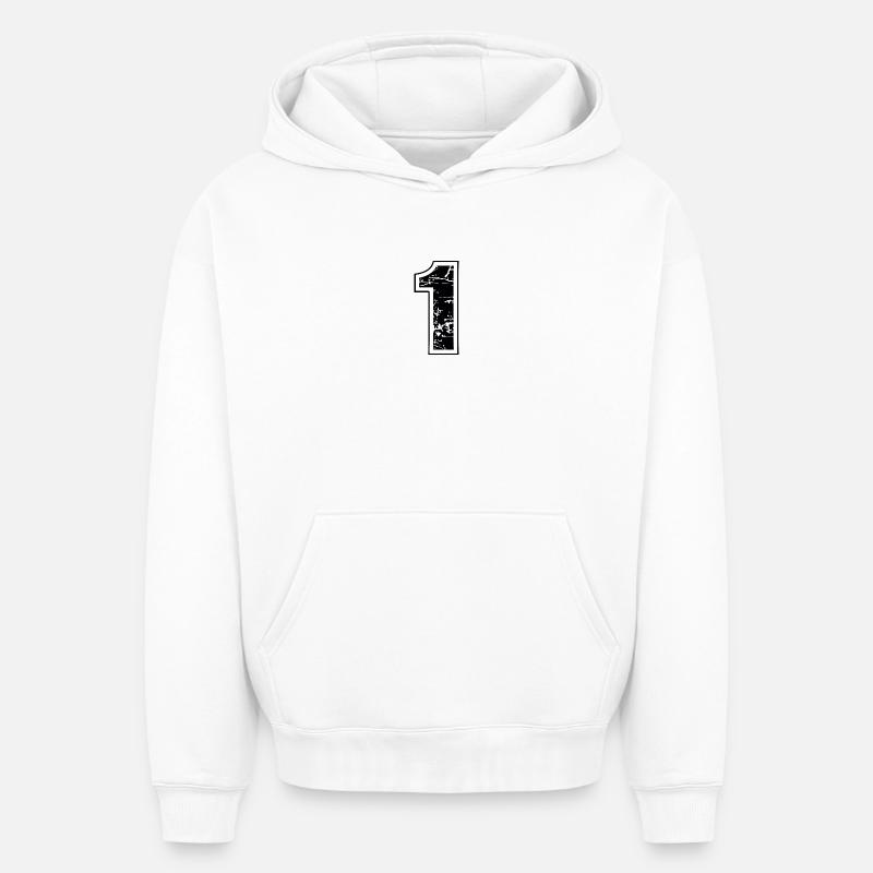 1 - Sweat à capuche unisexe oversize épais SPREAD - blanc