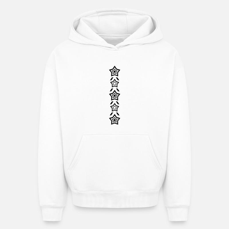 Rangée d’étoiles - Sweat à capuche unisexe oversize épais SPREAD - blanc
