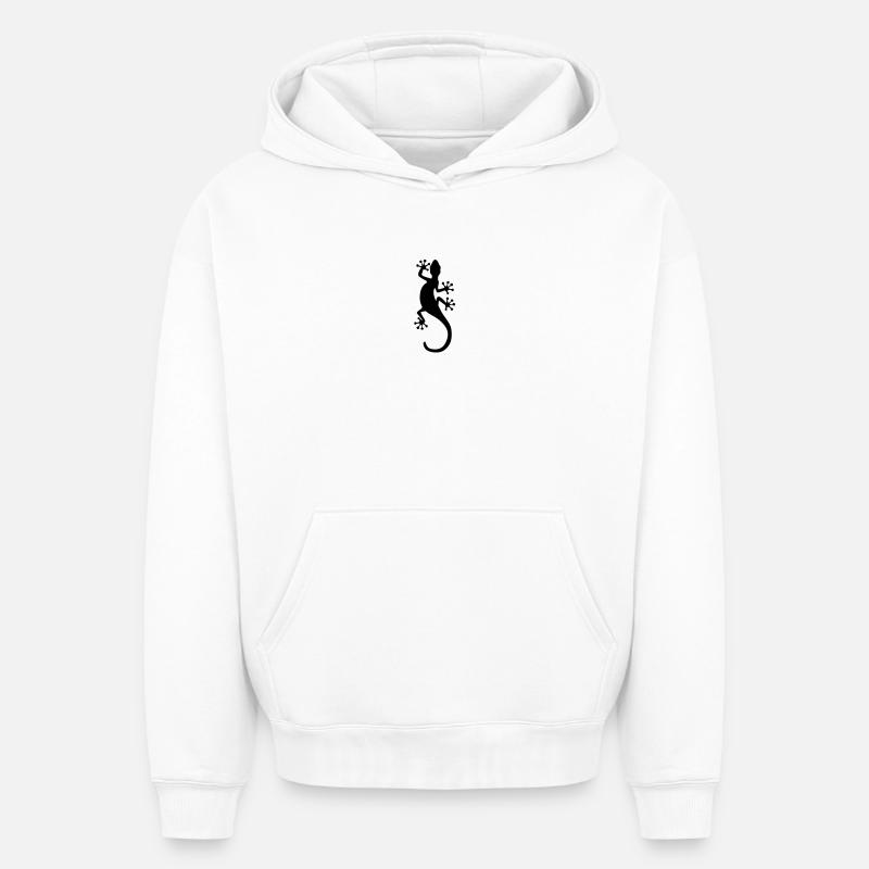 Gecko - Sweat à capuche unisexe oversize épais SPREAD - blanc