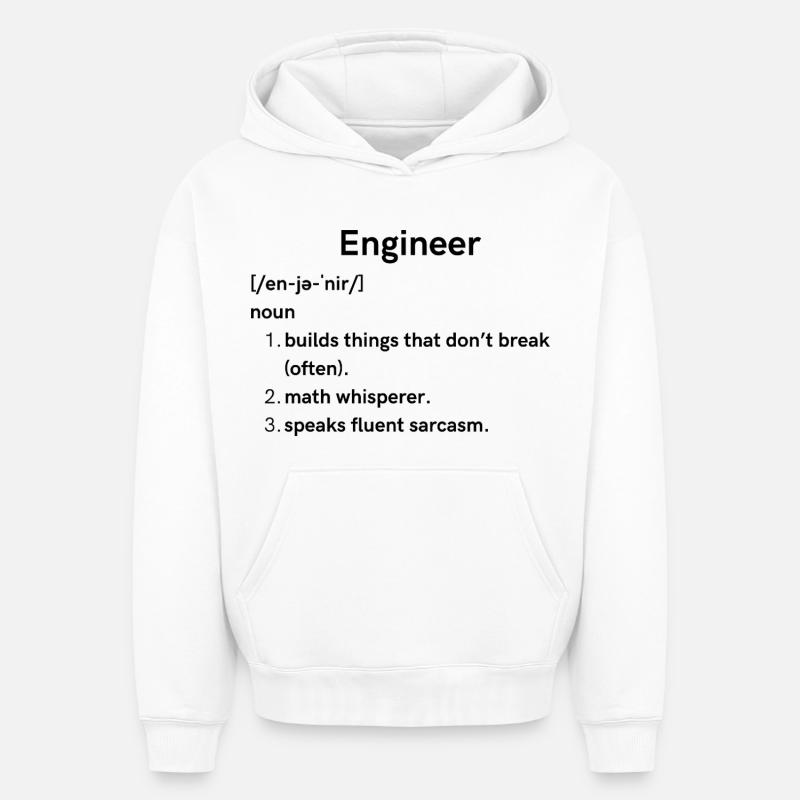 ingénieur - Sweat à capuche unisexe oversize épais SPREAD - blanc