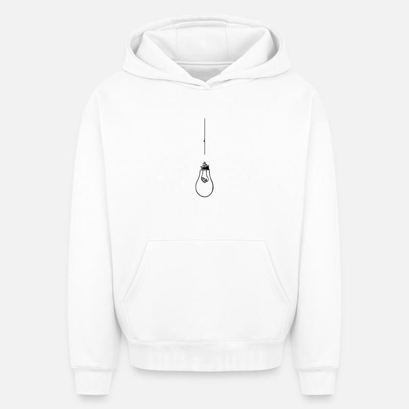 Lampe ampoule cravate - Sweat à capuche unisexe oversize épais SPREAD - blanc