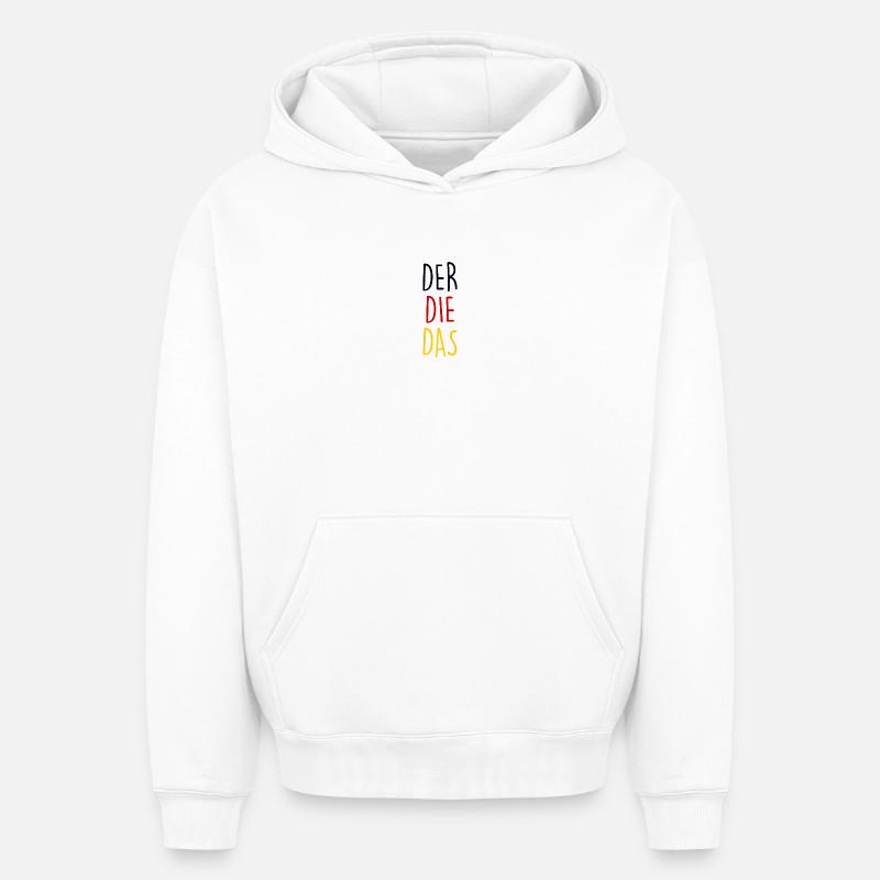 Langue allemande - Sweat à capuche unisexe oversize épais SPREAD - blanc
