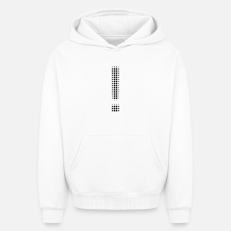 Point d’exclamation - Sweat à capuche unisexe oversize épais SPREAD - blanc
