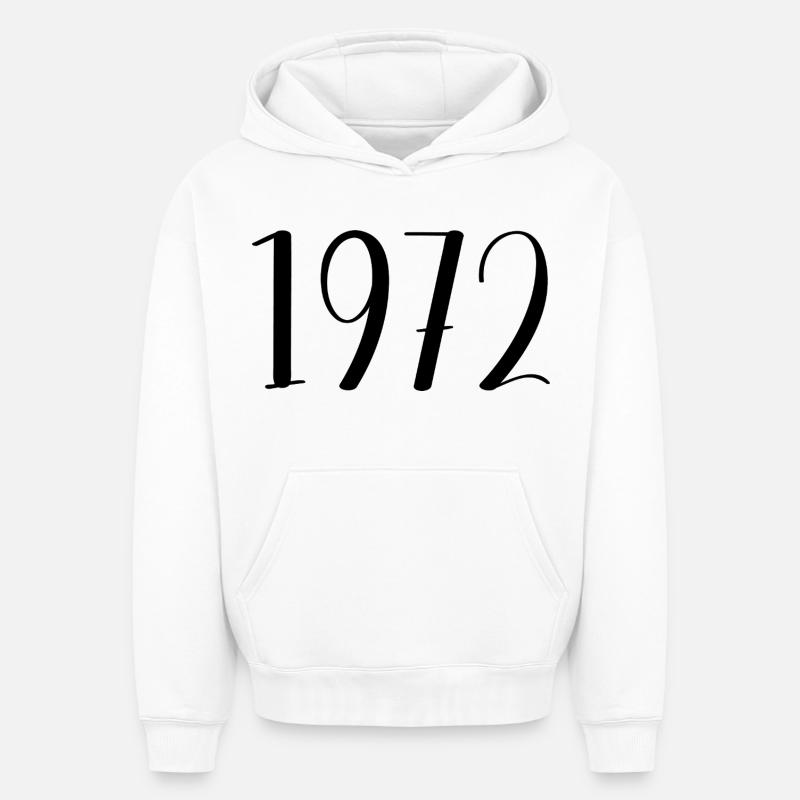 1972 - Sweat à capuche unisexe oversize épais SPREAD - blanc
