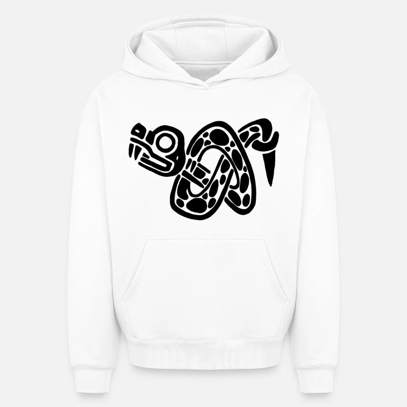 Noeud de serpent noir - Sweat à capuche unisexe oversize épais SPREAD - blanc