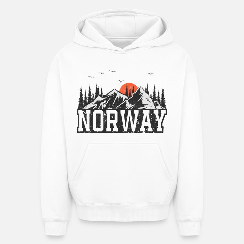 Norwegen - Oversized Heavyweight Unisex Hoodie - Weiß