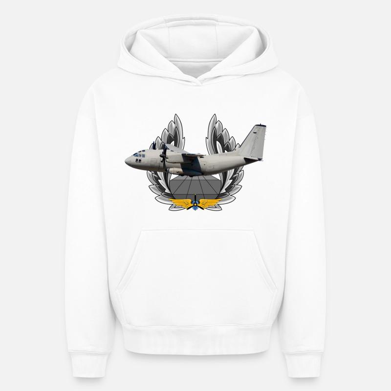 C-27J - Sweat à capuche unisexe oversize épais SPREAD - blanc