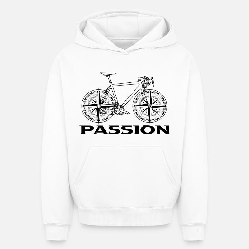 Vélo - Sweat à capuche unisexe oversize épais SPREAD - blanc
