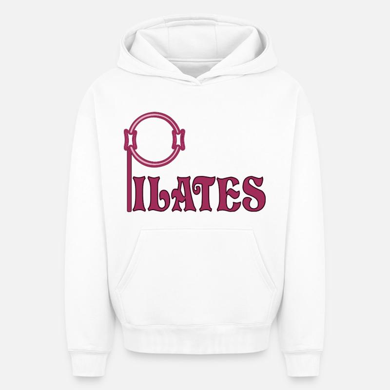 Pilates Ring Sport - Sweat à capuche unisexe oversize épais SPREAD - blanc