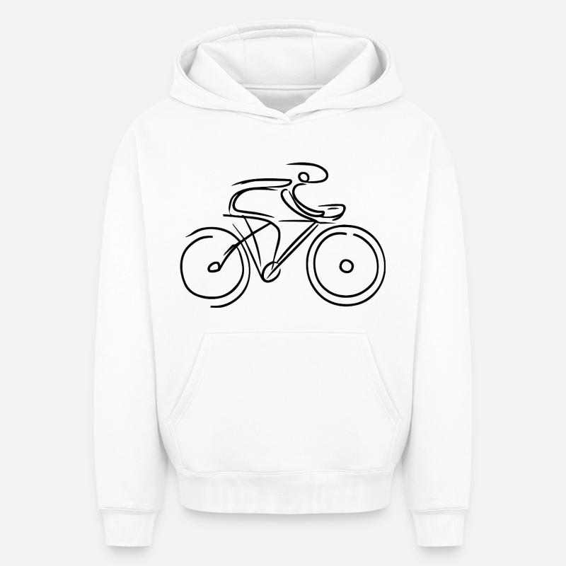 Graphique de vélo de route - Sweat à capuche unisexe oversize épais SPREAD - blanc