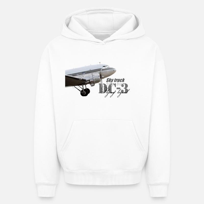 DC-3 - Sweat à capuche unisexe oversize épais SPREAD - blanc