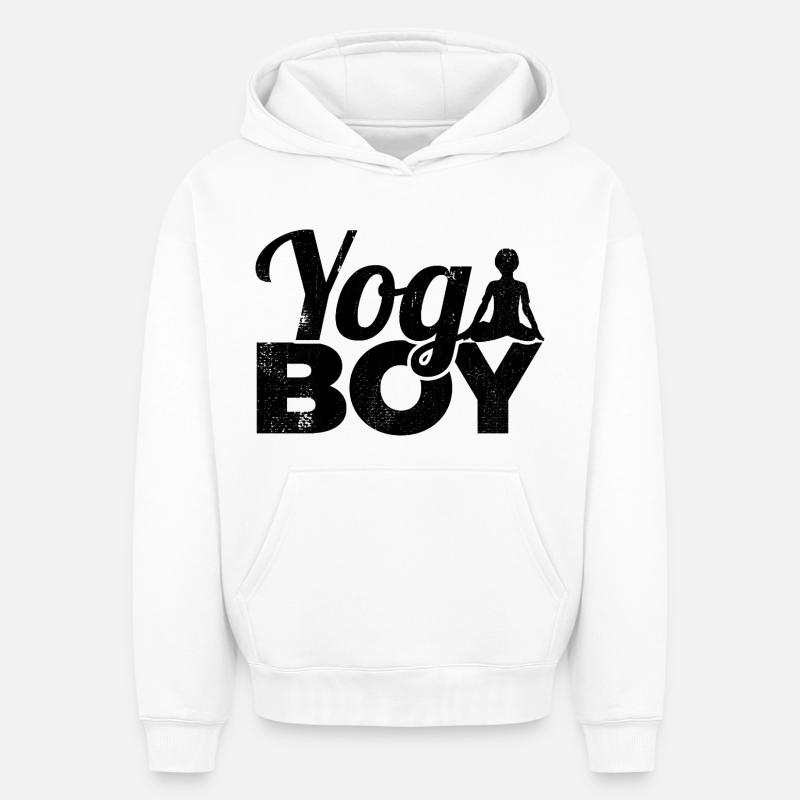 Petit Yogi - Sweat à capuche unisexe oversize épais SPREAD - blanc