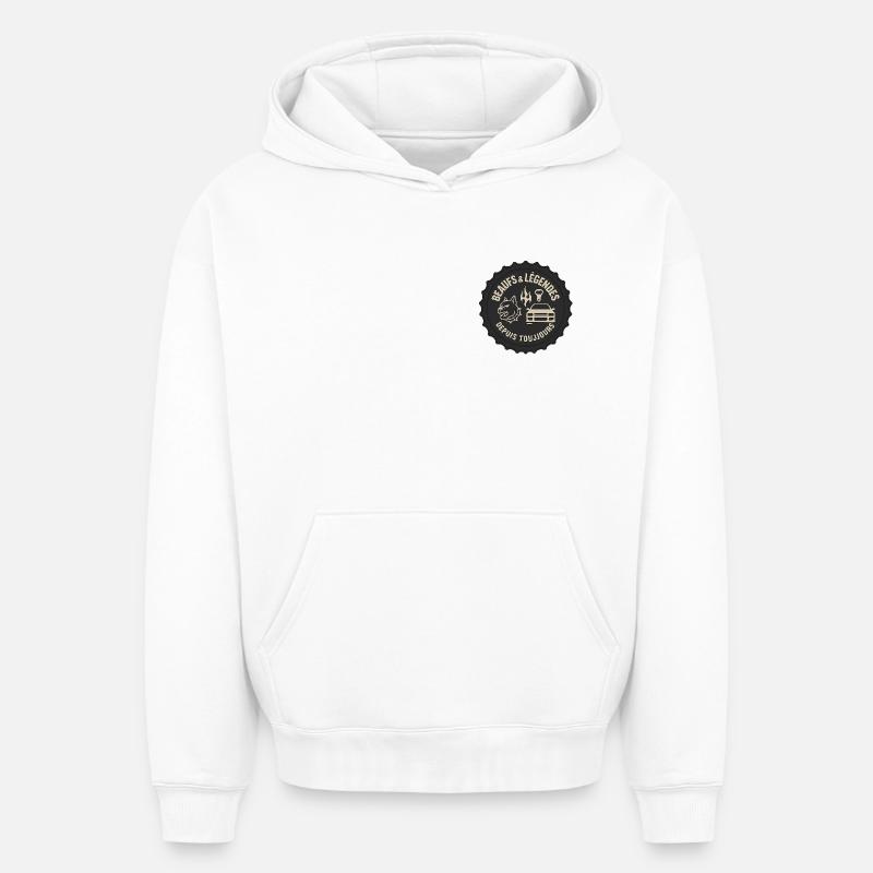Logo capsule - Sweat à capuche unisexe oversize épais SPREAD - blanc