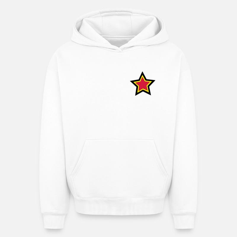 star - Sweat à capuche unisexe oversize épais SPREAD - blanc