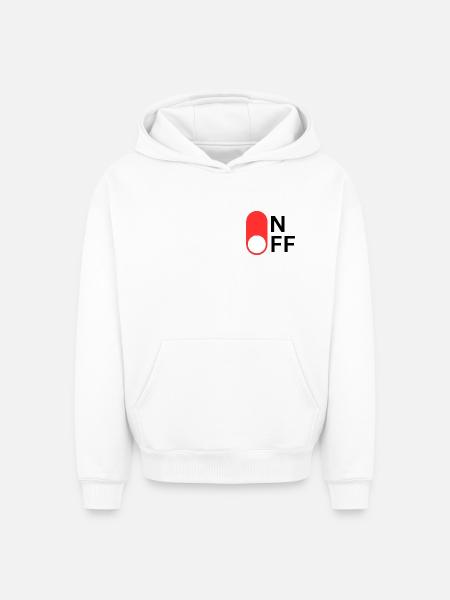 ON/OFF mode - Oversized Heavyweight Unisex Hoodie - white